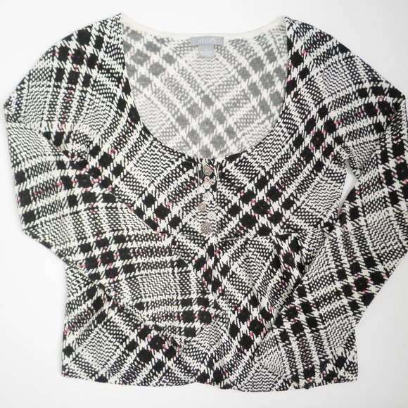 Y2K Plaid dELiA*s Cardigan Sweater Lizzie McGuire - Picture 2 of 7